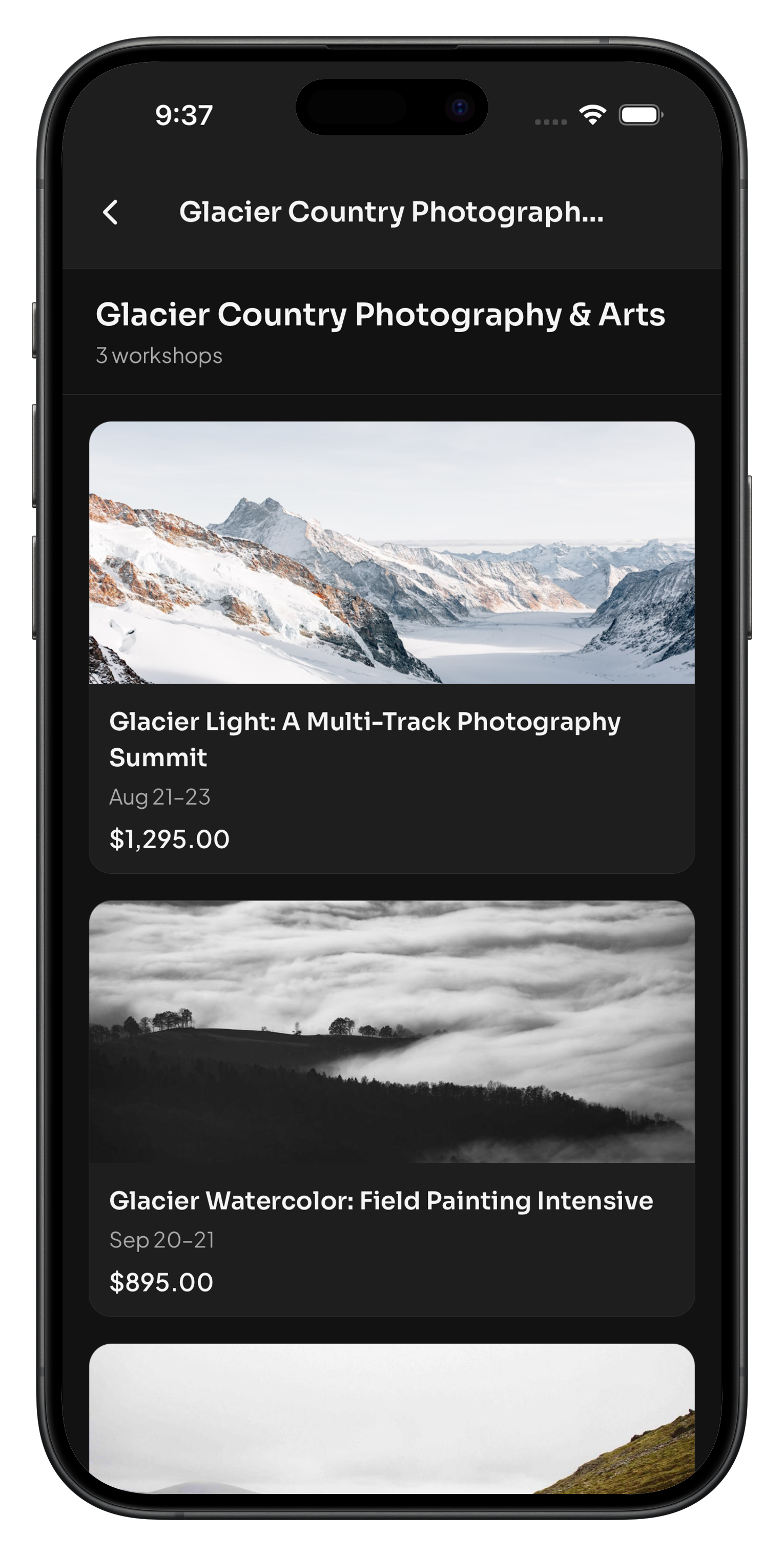 Organizer public profile — every workshop in one place